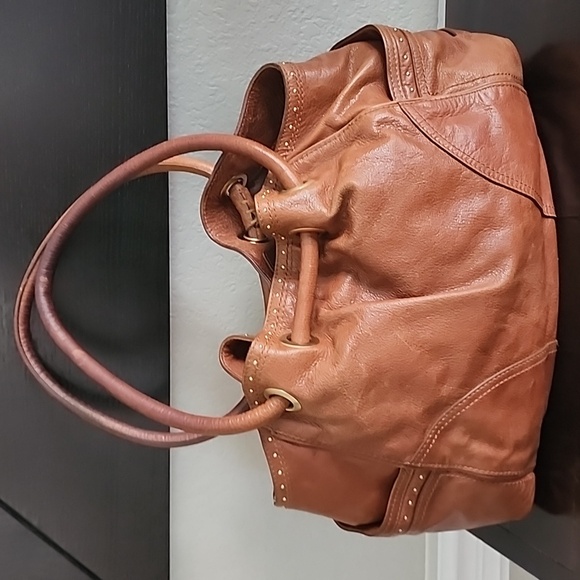 Cole Haan 100% Leather Brown Village Grommet Hobo Bag Medium Size - Picture 2 of 16